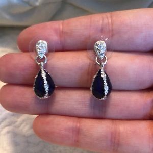 Faberge egg cobalt teardrop earrings